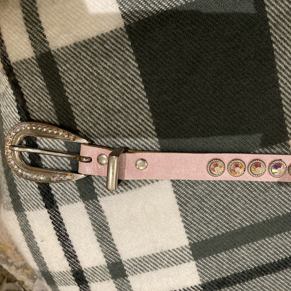 LEATHEROCK sparkly pink beeded belt